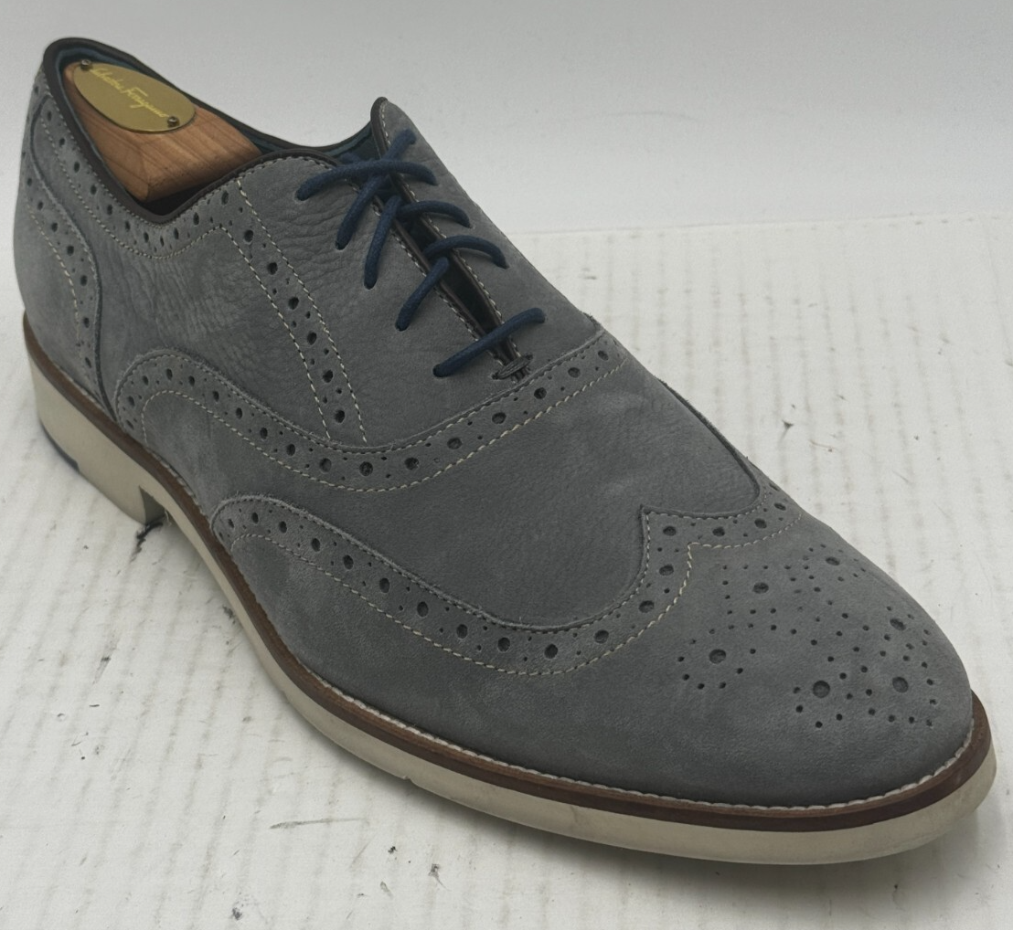 SAOLA Scarpe eleganti uomo Johnston & Murphy Watkins 12M grigio pelle punta alare Oxford