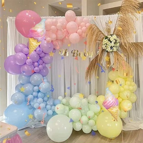 Cartoon Donut Ice Cream Birthday Party Latex Foil Ball Balloon Arch Celebration - Picture 4 of 11