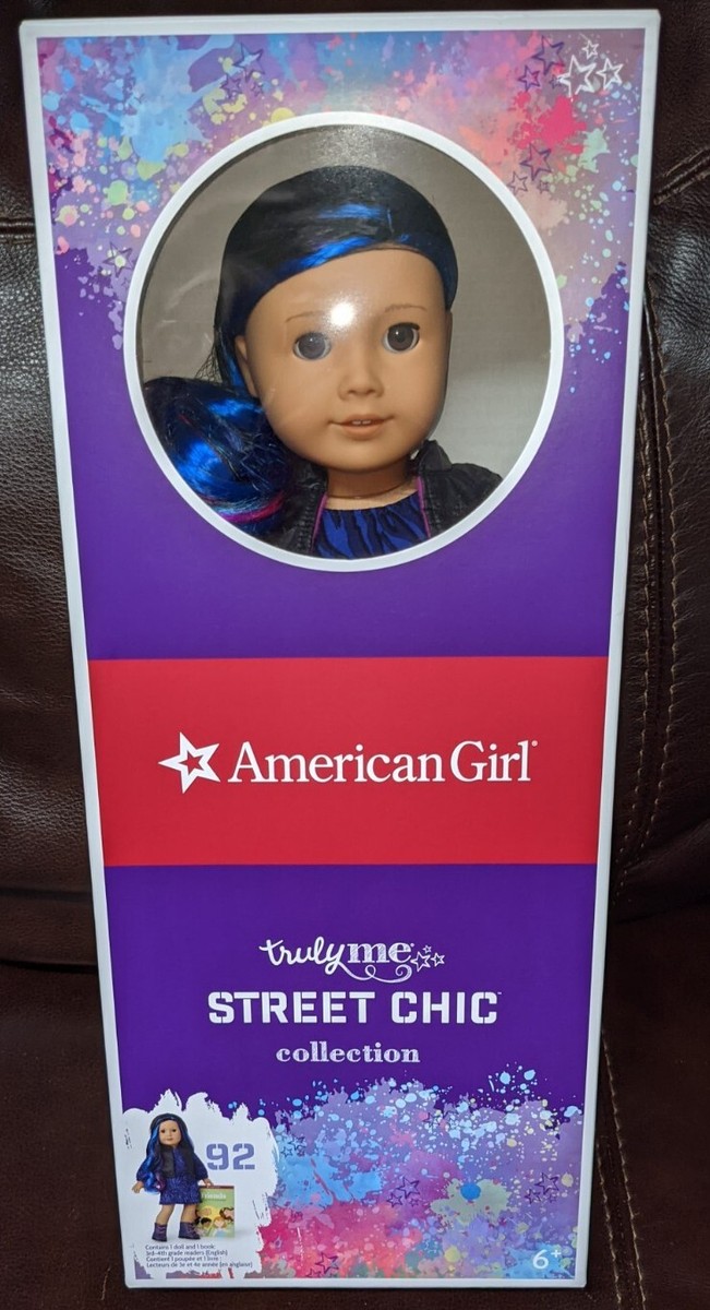 American Girl Doll 92 Truly Me ,Curly Black Blue Purple
