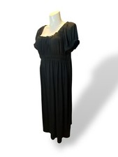 Paperdoll Empire Waist Black Maxi Dress Puff Sleeves Plus Size 3X