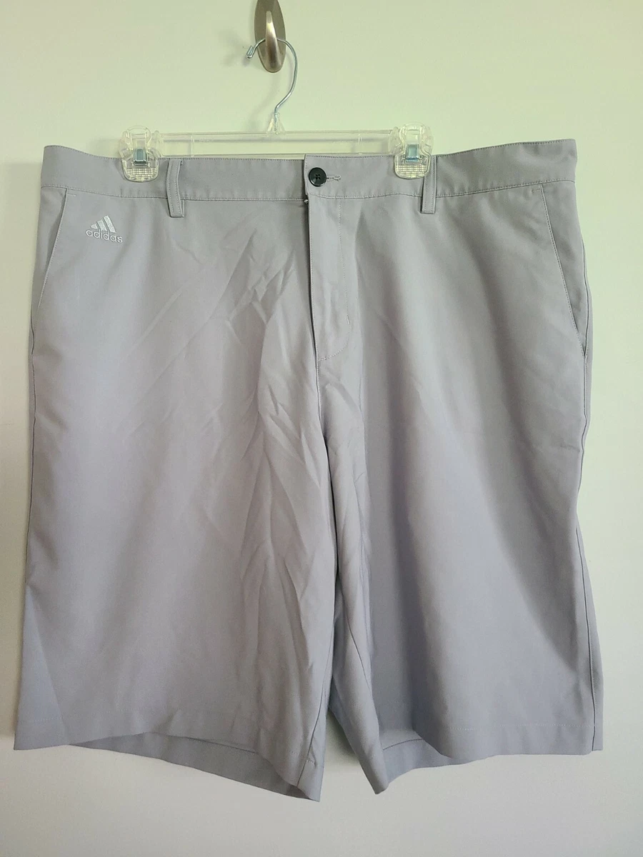 Adidas Climalite Shorts Mens 38 Chino Golf Grey Flat Front Pockets Polyester