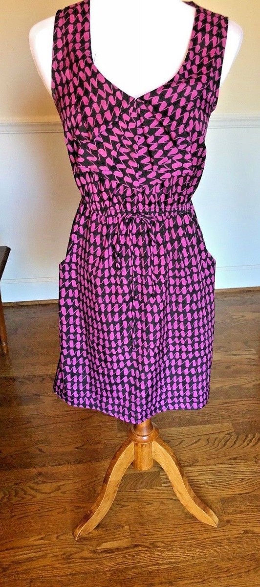 NWOT Bebop Dress Black & Purple Tie Waist Sheath with Pockets SZ S | eBay