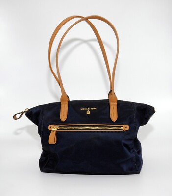 Michael Kors Tote Bag logo Nylon With Tan Shoulder Straps