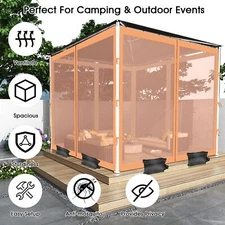 Replacement Mosquito Netting for Gazebo Screen Canopy Mesh Walls with Sandbags