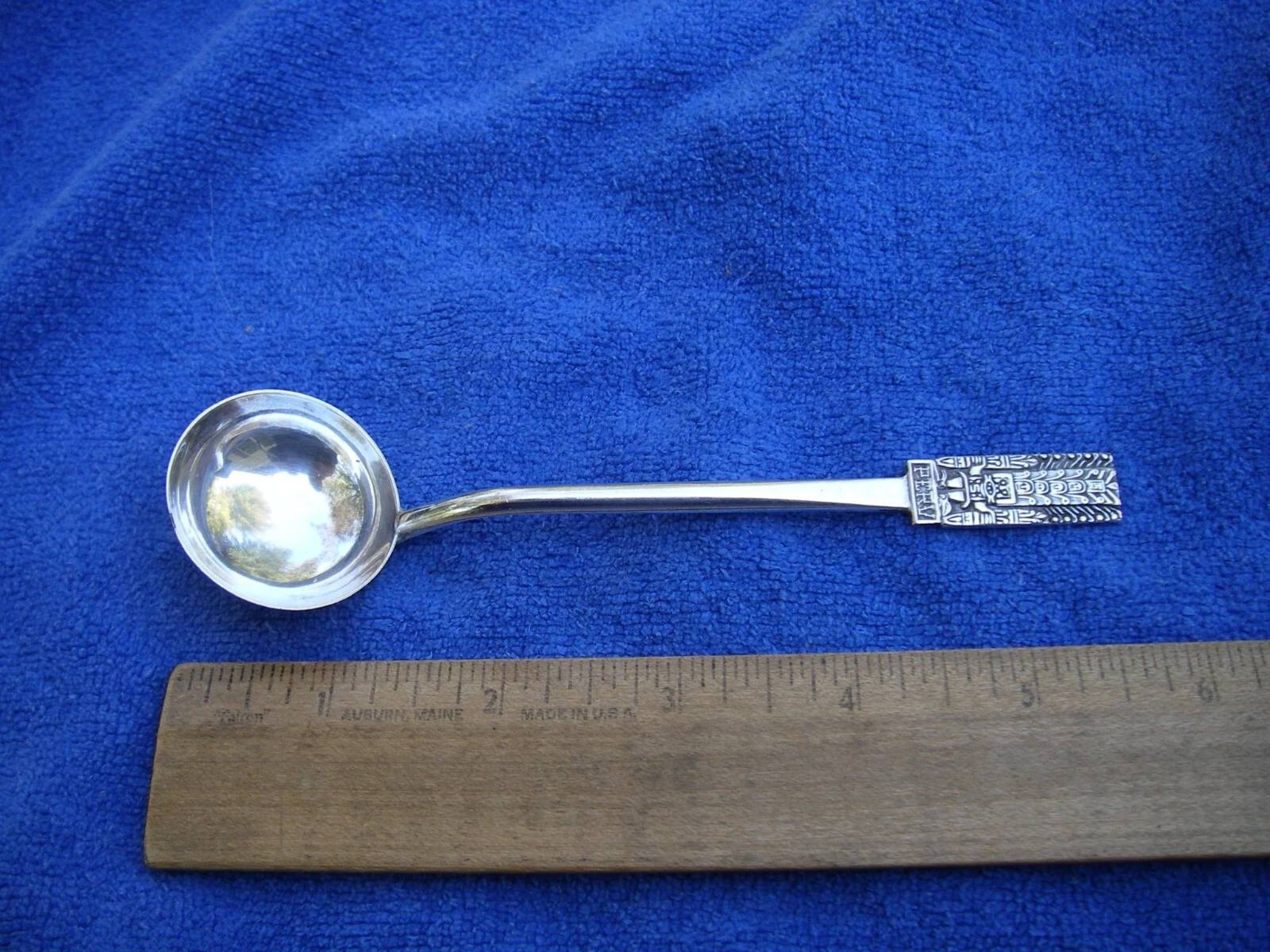 Vintage PERU Sterling Silver SAUCE LADLE-RI 8759-Decorative Handle-NR