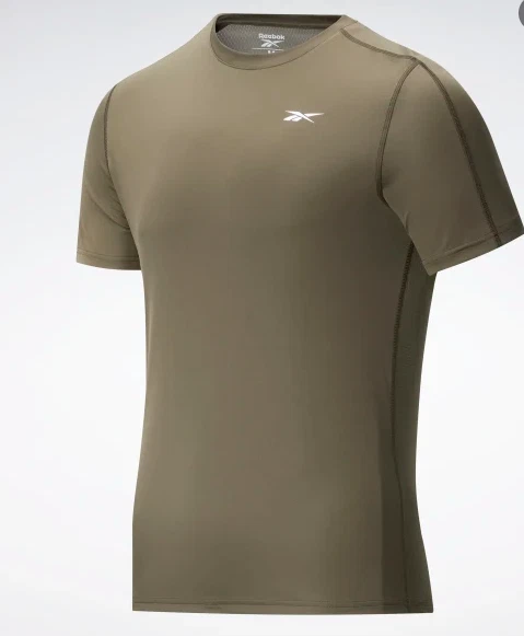 Reebok Workout Ready Tee Top T Shirt Mens Size UK Medium Khaki