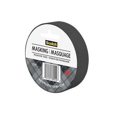 Scotch  Expressions Masking Tape 3437-BLK, .94 in x 20 yd (24 mm x 18,2m) Black