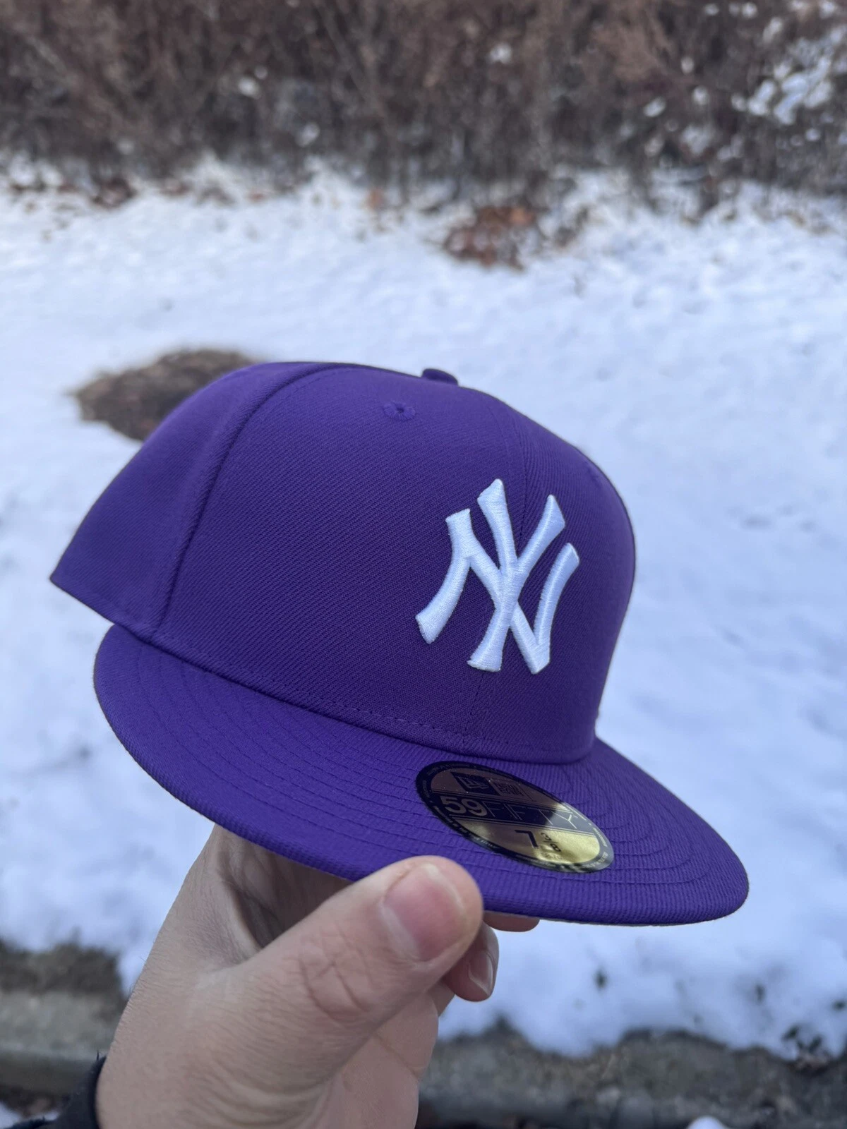 New York Yankees New Era 59FIFTY Fitted Cap HAT 5950 GRAPE PURPLE WHITE GREY UV