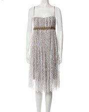 Dolce & Gabbana Dress US 6/Ital 42 Stunning Olive Leaf Trim  Luxurious Lace