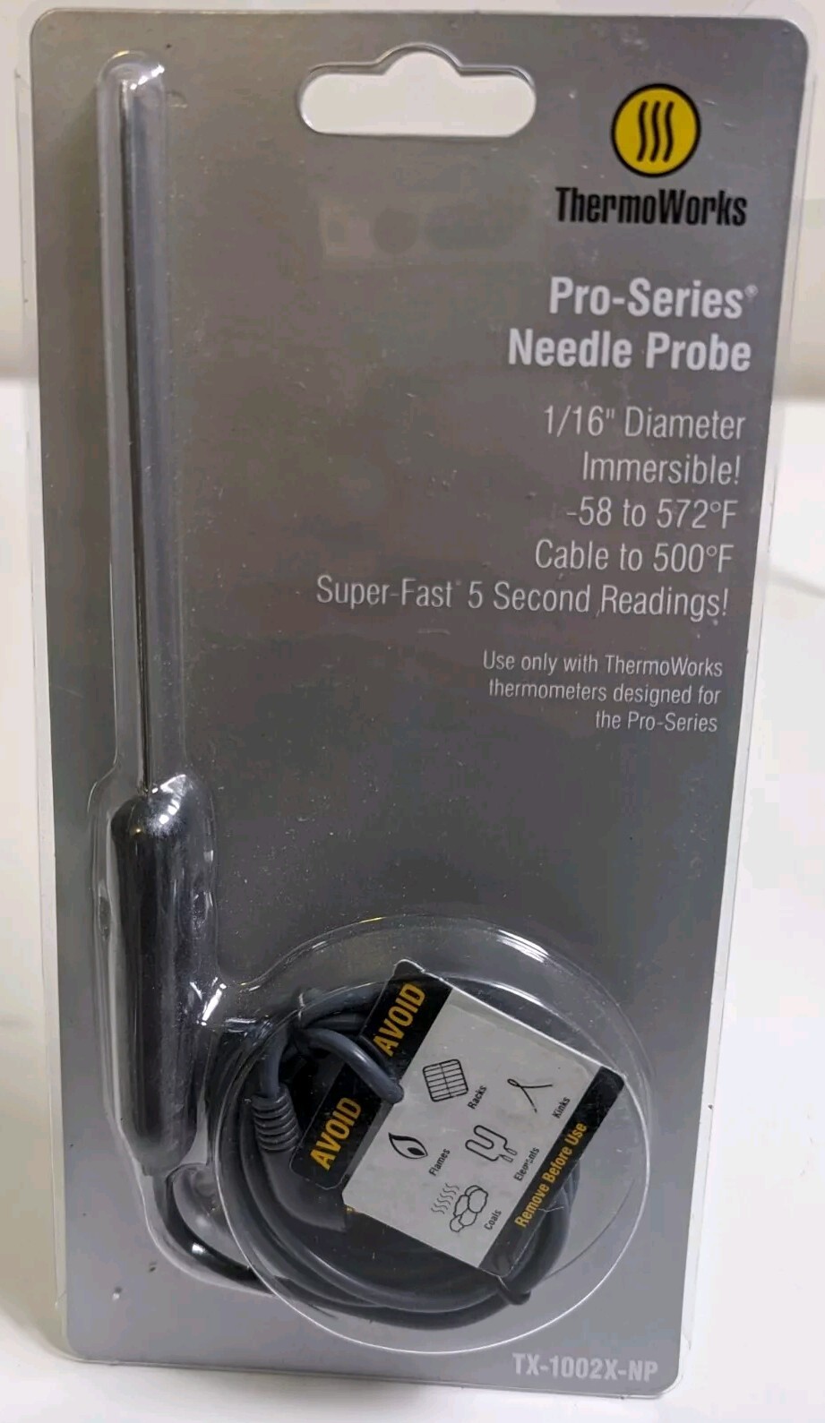 ThermoWorks ProSeries Needle Probe 1/16" Diameter Immersible TX1002X