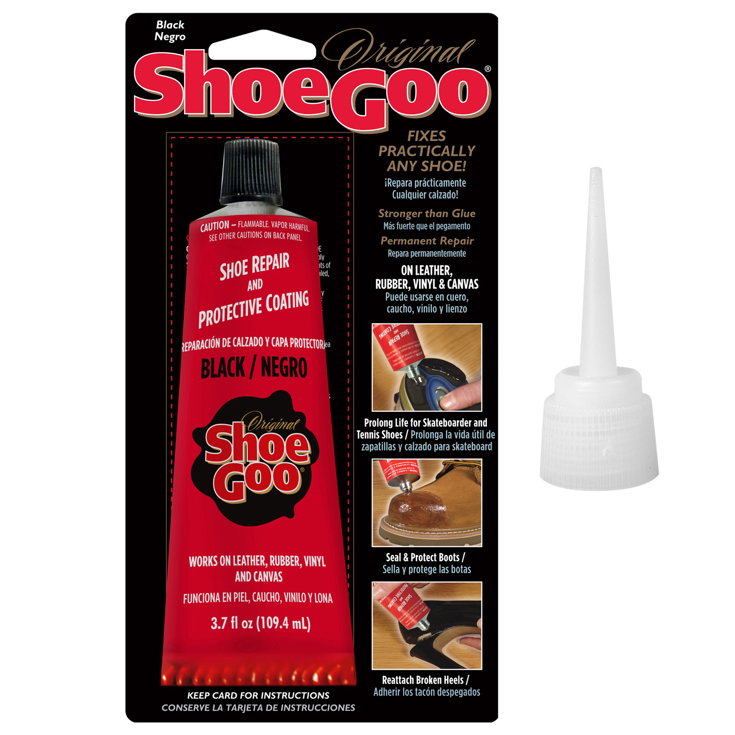 Shoe Goo Black 3.7 Oz Footwear Adhesive Repair Protective Coating