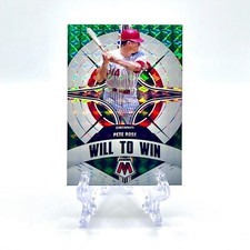PETE ROSE 2022 Panini Mosaic #WW-6 WILL TO WIN GREEN MOSAIC PARALLEL INSERT REDS