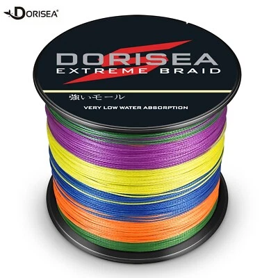 Dorisea 100M~3000M 6lbs-500lbs Multicolor Braided Fishing Line Extreme Dynema