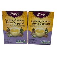 Yogi Herbal Tea Soothing Cinnamon Stress Support 16 Bags, Lot of 2 boxes