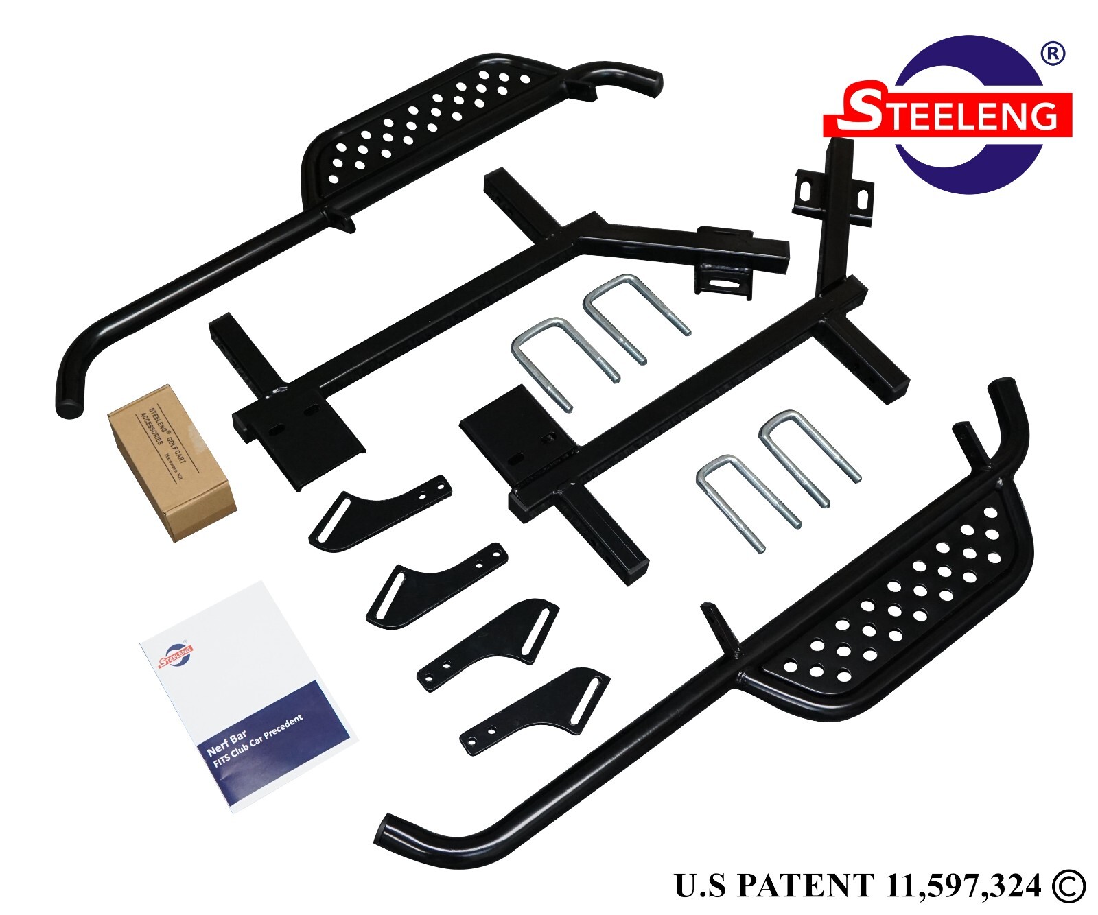 Heavy Duty Nerf Bars / Running Boards for Club Car PRECEDENT Golf Cart(Set of 2)