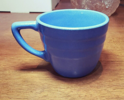 Mint Bauer? Los Angeles POTTERY Ring Ware Blue Coffee cup