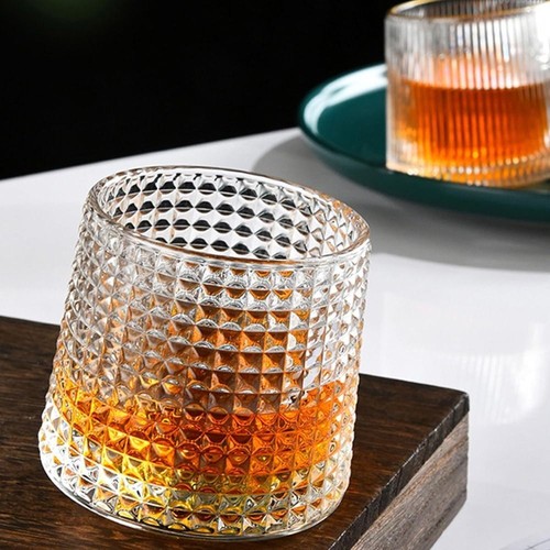 360 Rotate Rotating Whisky Glass with Base Spinning Glassware Glass Cup - Picture 10 of 18