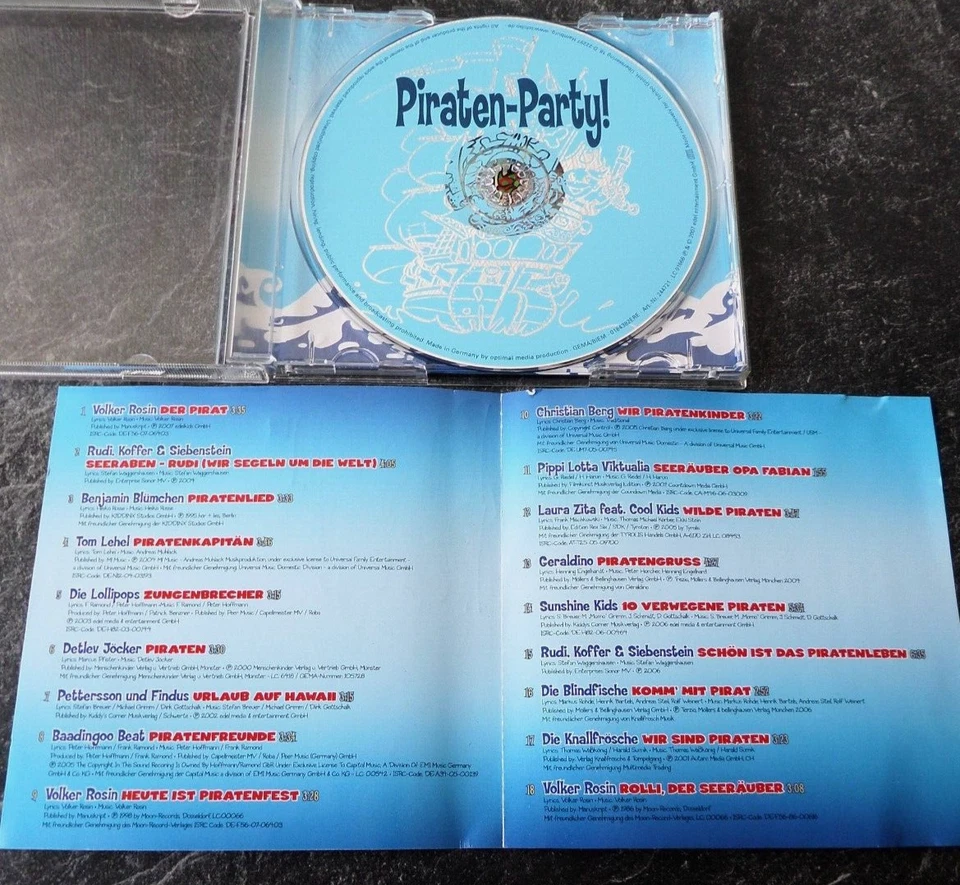 CD " Piraten-Party" 18 coole Piraten-Hits mit Volker Rosin und vielen anderen - Bild 2 von 4