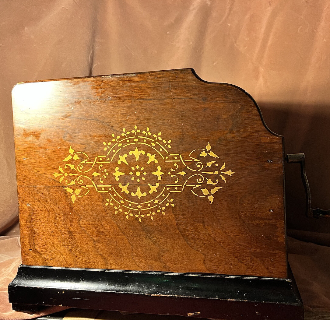 Antique c18801890 Concert Roller Organ Hand Crank w/Cobb Music Rolls