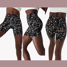 NWT $68 Sweaty Betty [ XXS ] Power High Waist Pocket Bike Shorts Blue Pop #U409