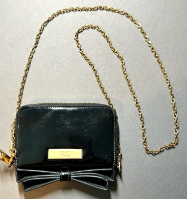 ZAC Zac Posen Crossbody Zip Up Wallet - Black - with Chain