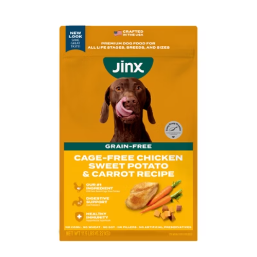 Jinx Grain-Free Dry Dog Food Chicken Sweet Potato Carrot 4lb Bag