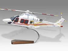 AgustaWestland AW169 Emerald Pacific Desk Wood Helicopter Model Large Scale 1/32