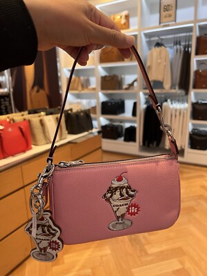【関税込み】Ice Cream Sundae Charm Small Leather Goods - Ma NWT COACH ICE CREAM SUNDAE CHALK/MULTI LEATHER BAG CHARM FOB