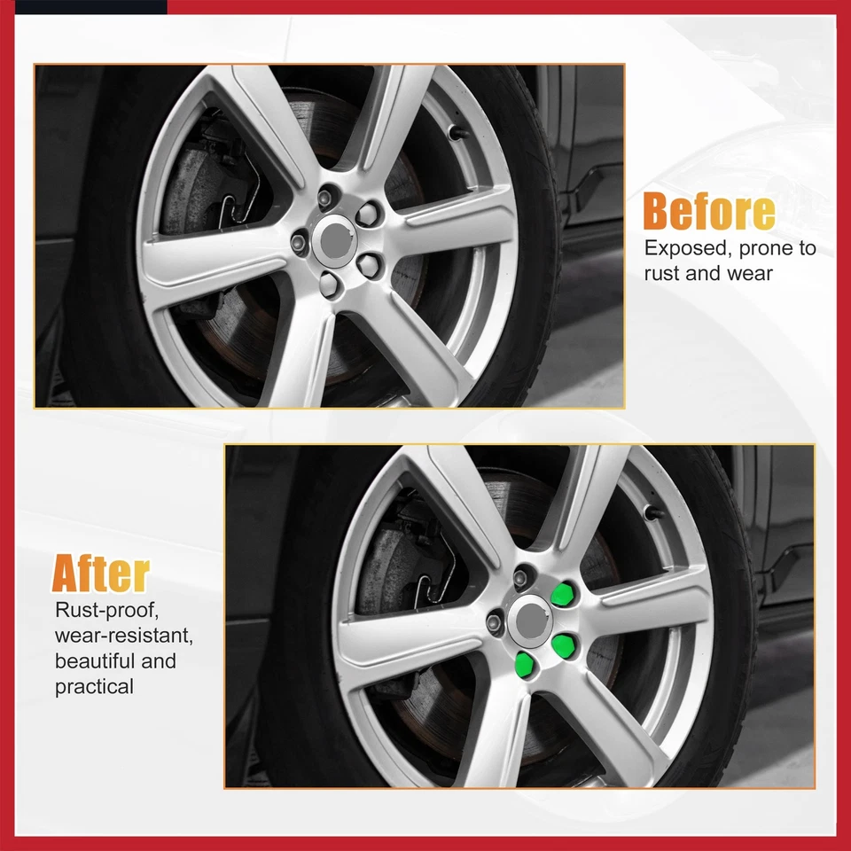 Cubierta de tuerca de rueda de 22 mm 20 piezas para Land Rover Range Rover Sport 06-13 verde Foto 4 de 4