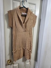 Body Central Tan Sweater Dress Size S Short Sleeve EUC