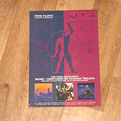 PINK FLOYD Remastered Relics Obscured A4 magazine promo advert artwork Prog Rock
