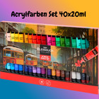 Acrylfarben Set 40x20ml Wasserbasis Malfarben Künstlerfarben Acryl Farbe XXL Set