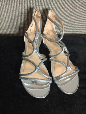 Fergalicious By Fergie Size 8 Chrome Strappy Sandal
