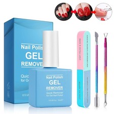 Gel Nail Polish Remover with Shape 'N' Buff Nail Buffer & Cuticle Pusher in 2-5m