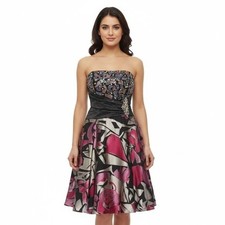 CLEARANCE WAS $413 Tony Bowls Strapless Black and Pink Dress Size 12