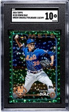 2024 Topps #120 Edwin Diaz Green Crackle Foilboard /499 SGC 10