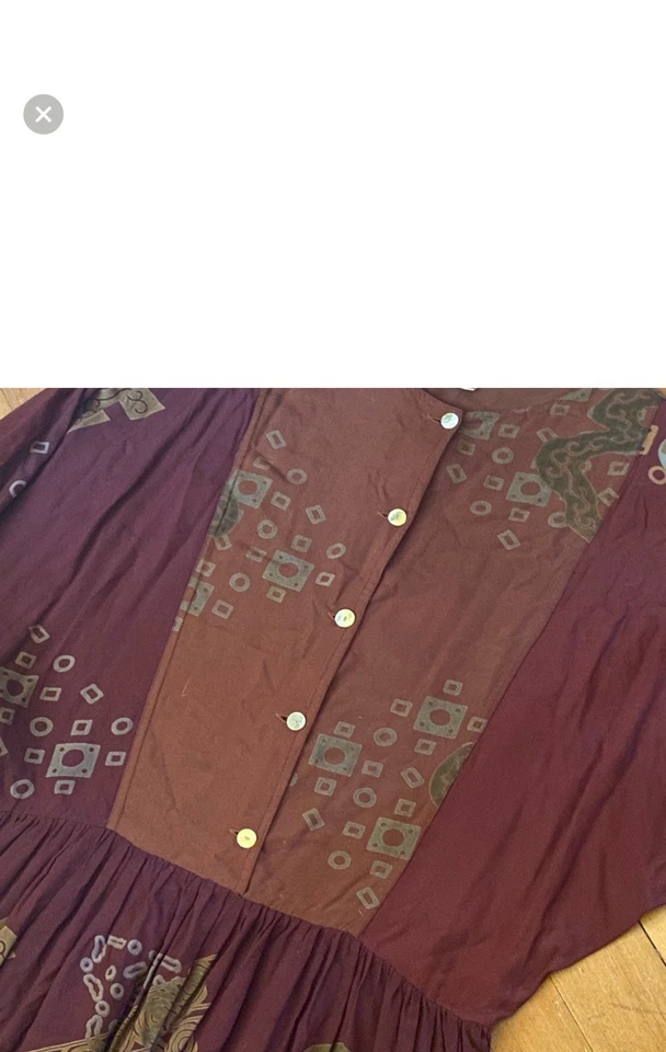 Vestido We Be Bop Artístico Batik Geométrico Grunge Vintage Años 80/90 Talla 1X 14-16 Boho Foto 4 de 4