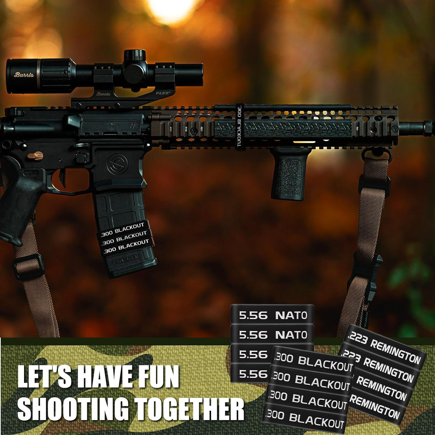 45 Pack Magazine Marking Band 5.56, 223 REM, 300 Blackout Magazine Bands for Acc