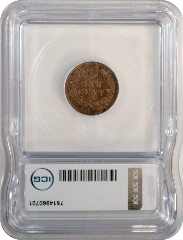 1873 Indian Head Cent 1C Penny ICG EF45 Extra Fine XF XF45 - Image 2 of 3