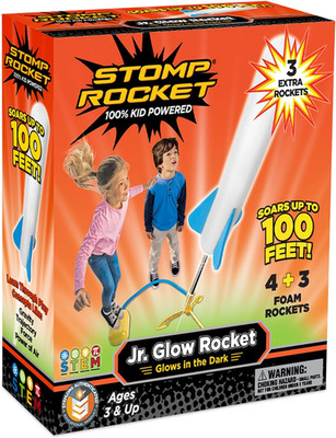 Jr Glow Rocket Launcher for Kids, 7 Rockets - Glow in the Dark Fun Backyard & Ou