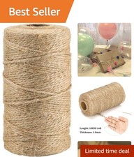 328 Feet Natural Jute Twine - Durable Craft Twine for Gifts  Garden Projects