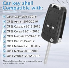 OPEL 2 Tasten Fernschlüsselrohling Autoschlüssel Gehäuse Funkschlüssel Schlüssel