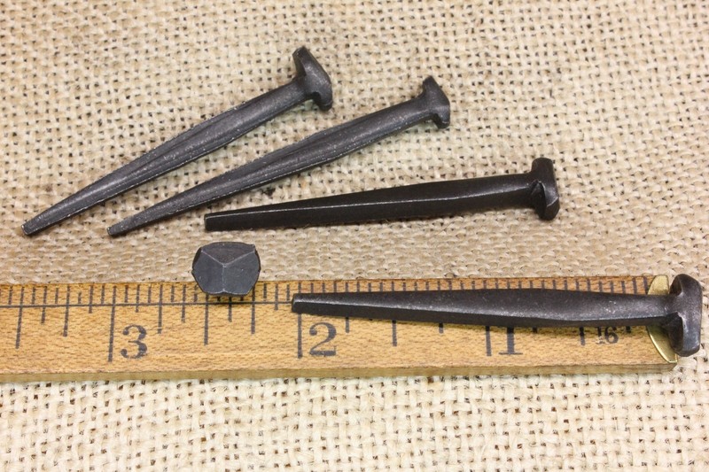 2" Rosehead 5 nails antique square wrought iron vintage rustic Decorative look
