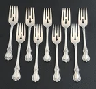 9 Towle Old Master Sterling Silver Salad Forks - 6-3/8" - 343g