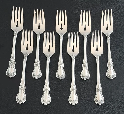 9 Towle Old Master Sterling Silver Salad Forks - 6-3/8" - 343g