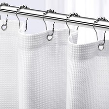Shower Curtain White Hotel Style Shower Curtains for Bathroom with Waffle Design