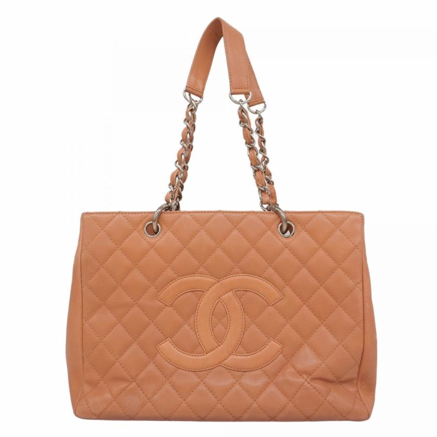 CHANEL Coral Matelasse Quilted Leather Chain Tote Bag