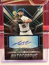 2023 Panini Obsidian Michael Busch Electric Etch Carolina Blue #/49 Auto RC