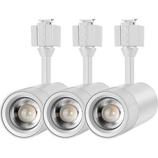 Flsnt J-type Led Track Light Heads 3-pack 1200lm Dimmable 3000k Cri90 Adjustable Flsnt J-type Led Track Light Heads 3-pack 1200lm Dimmable 3000k Cri90 Adjustable
