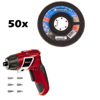 Set Einhell Akkuschrauber TC-SD 3,6 Li , Inkl. 6 Bits, + 50 FäCherscheiben 125 K